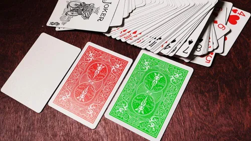 Vista 5 de MMS Cartas Bicicleta Dorso Verde Truco USPCC
