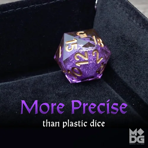 Vista 5 de FanRoll de Metallic Dice Games Aether - Juego de dados DND de núcleo líquido de elixir abstracto, juego de rol para Dungeons and Dragons