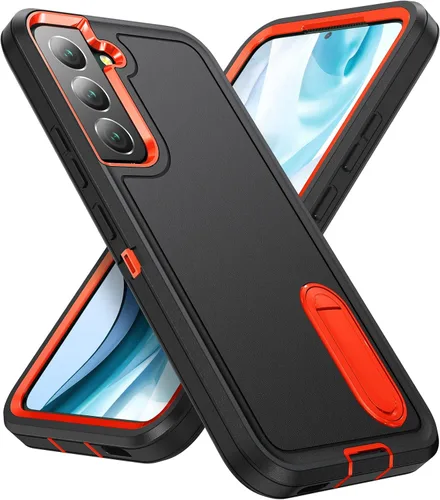 Vista 28 de IDweel Funda para Galaxy S22, para Galaxy S22 con soporte, protección resistente a prueba de golpes, antiarañazos, funda dura de estudio para Galaxy