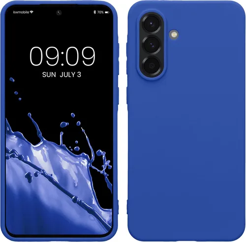 Vista 111 de kwmobile Funda compatible con Samsung Galaxy A12 - Funda protectora de silicona TPU suave y delgada - Azul Báltico