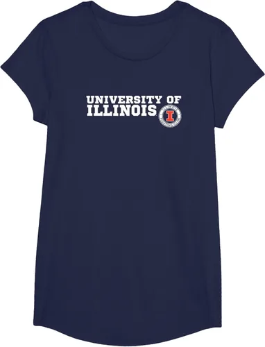 Vista 4 de University of Illinois Fighting Illini Block Text Camiseta, Azul