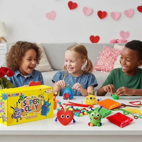 Vista 7 de Arcilla de secado al aire para niños, rellenos para calcetines para niños, kits de modelado de arcilla para manualidades DIY, regalos de Navidad