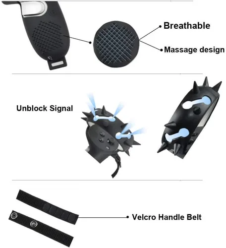 Vista 5 de NIUVR Funda de agarre para control táctil compatible con accesorios MetaOculus Quest 2 funda protectora antitiro con correa ajustable de nailon