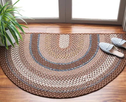 Vista 12 de Safavieh Braided Collection BRD313A tapete de lana hecho a mano color café, Algodón Marrón (Brown/Multi)