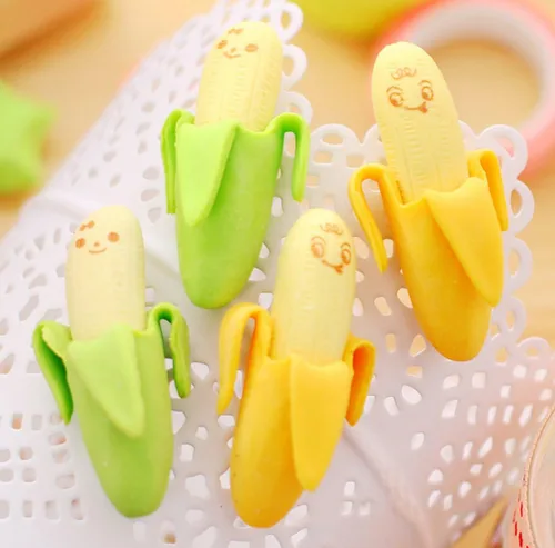Vista 4 de yueton Paquete de 4 juguetes de goma para niños, diseño de plátano