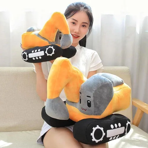 Vista 4 de XIYUAN Almohada de peluche de camión de juguete de construcción suave de 11 pulgadas, juguete de camión de juguete súper linda, juguetes de felpa
