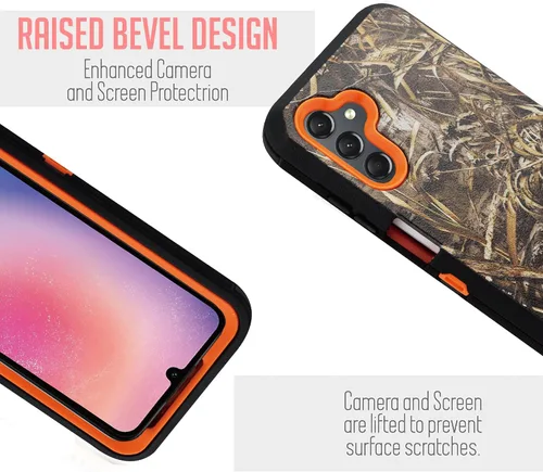 Vista 4 de Funda para Samsung Galaxy A24, funda giratoria de cuerpo completo con clip para cinturón de doble capa, soporte con protector de pantalla integrado