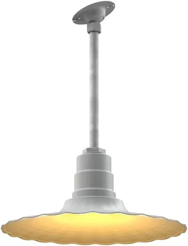 Vista 66 de Steel Lighting Co. Colgante Eagle Rock Lámpara montada en el techo Onda radial de 16 pulgadas vástago de 12 pulgadas Acero resistente