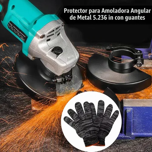 Vista 5 de Protector de amoladora de 5.3 pulgadas y 5.315 in para cuchillas de disco de rueda de 5 pulgadas, 4-1/2 pulgadas, 4 pulgadas, accesorios compatibles