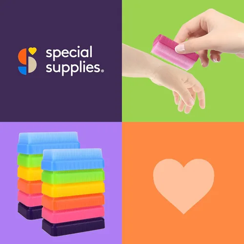Vista 5 de Special Supplies Cepillo de terapia sensorial para cepillado ocupacional y sensorial, estimulante, herramientas calmantes para niños y adultos