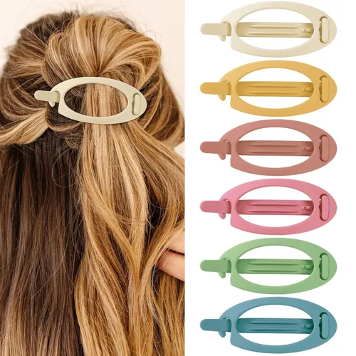 Vista 14 de Pinzas de pelo planas French Concord - 6 piezas, pinzas de pelo curvas sin deslizamiento, pinzas de agarre para volumen, pinzas de pelo para mujeres