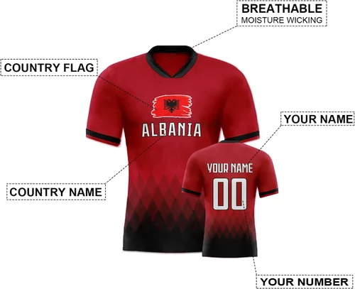 Vista 3 de Camiseta de fútbol nacional personalizada 2026 para hombres, mujeres, jóvenes, S-4XL, diseño de patrón de diamante, número de nombre personalizado