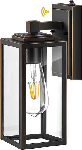 Vista 20 de VIANIS Lámpara de pared dorada para exteriores, sensor de anochecer a amanecer, apliques de montaje en pared exterior linternas luminaria para casa