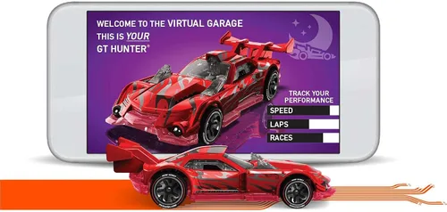 Vista 6 de Hot Wheels id Vehicle GT Hunter con chip NFC integrado, único identificable, escala 1:64, para niños de 8 años en adelante