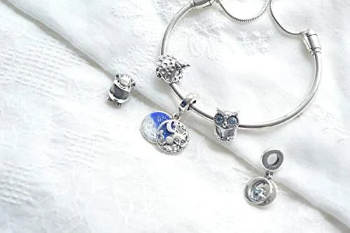 Vista 2 de pandora 925 plata esterlina colgante DIY nueva plata esterlina seta rana encanto encanto perlas ajuste original pandora pulseras mujeres joyería