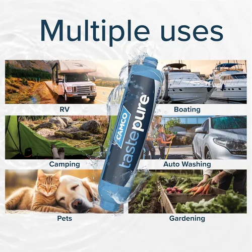Vista 8 de Camco Tastepure Filtro de Agua para Caravana/RV - Filtro de Agua en Línea Reduce el Mal Sabor, Olor, Cloro y Sedimentos - Ideal para RVs, Caravanas
