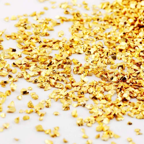 Vista 14 de Brillantinas metálicas irregulares de vidrio triturado, espolvorea con purpurina gruesa, dorado, 3.53 oz, 5/64 – 5/32 pulgadas, para manualidades