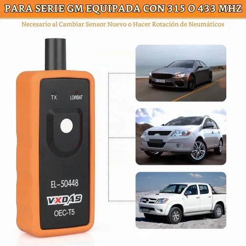 Vista 4 de VXDAS EL-50448 TPMS Herramienta de reinicio para GM Sensor de presión de neumáticos TPMS Herramienta de reaprendizaje para vehículos Buick Chevy