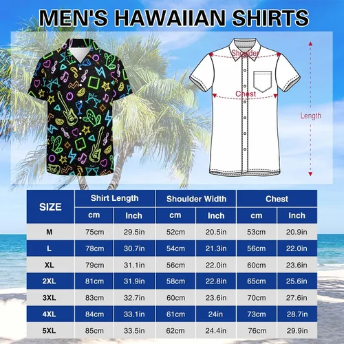 Vista 3 de Camisas hawaianas para hombre, estilo retro, casual, con botones, para fiesta y playa