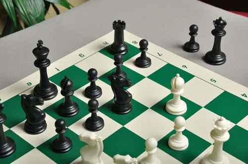 Vista 5 de La Casa De Series de Competencia del Staunton piezas de plástico – juego de ajedrez sólo – 3.75" Blanco y Negro