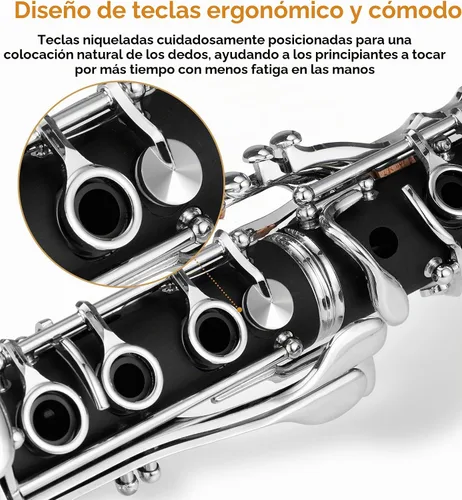 Vista 2 de Kit de clarinete Bb para estudiantes principiantes, sistema francés de 17