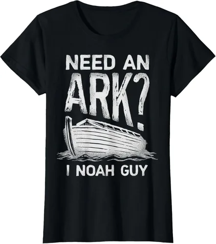 Vista 37 de Need an Ark I Noah Guy Funny Christian Men Women Pun Humour T-Shirt Negro