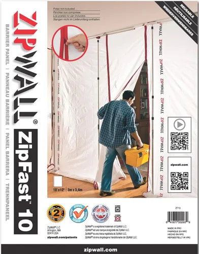 Vista 6 de ZipWall Panel ZipFast de 2.5 pies (paquete de 4)