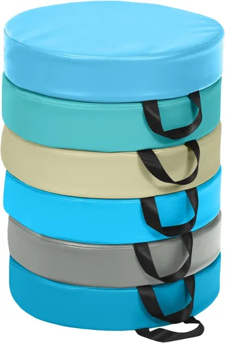 Vista 11 de KOTEK 6 cojines de suelo para niños de 15 pulgadas con asas, asientos circulares de espuma gruesa, asientos suaves y flexibles para aula, primaria