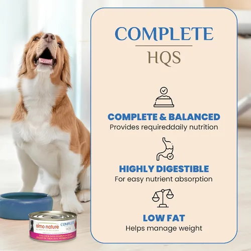 Vista 3 de almo nature HQS - Comida húmeda completa para perros, estofado de atún con calabaza en salsa, 5.5 onzas, paquete de 12