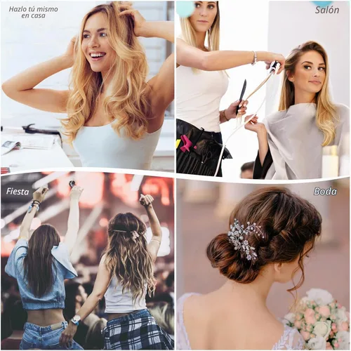 Vista 7 de Kit de herramientas de extensión de cabello, 600 micro anillos forrados de silicona, 1 alicate, 2 bucles de tracción de aguja de gancho, 10 agujas