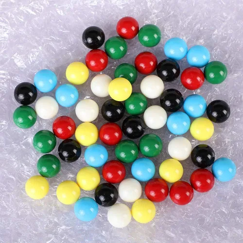 Vista 5 de Bolas de canicas de repuesto de juego de 9/16 pulgadas, 60 bolas acrílicas de color sólido para damas chinas, juego de agravación, decoración