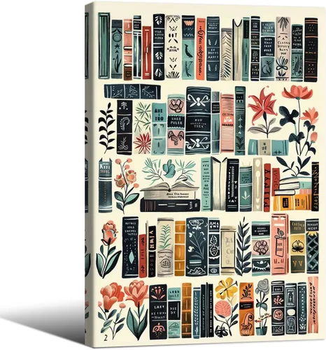 Vista 27 de Haitunone Arte de Pared de Lectura Femenina Victoriana Academia Oscura Libros Melancólicos Póster Pintura al Óleo Antigua Impresiones en Lienzo