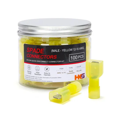Vista 13 de HKS 150 Piezas Conectores de Desconexión Rápida de Espada Hembra de Nylon - Azul 16-14 AWG Kit de Conectores de Cable Eléctrico - Cobre Estañado