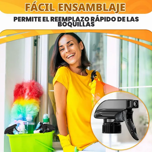 Vista 8 de Paquete de 4 boquillas de pulverización para botellas, tubo de ajuste para 4 Pcs Negro