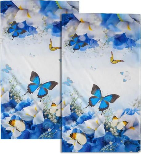 Vista 27 de Giwawa Juego de 2 toallas de mano con diseño de camión americano del 4 de julio, toallas de baño para el Día de la Independencia, suaves