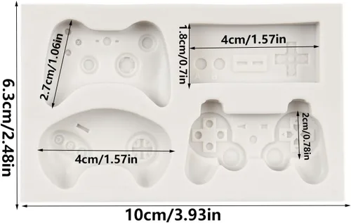 Vista 2 de Controlador de juego Molde de fondant para videojuegos, Gamepad de silicona, chocolate, caramelo, para juego, fiesta, decoración de pasteles