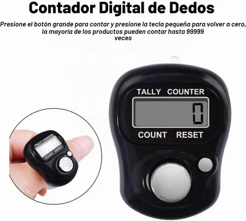 Vista 3 de Contador de Dedos Electrónico, Contador de Dedos LCD Electrónico de 5 Dígitos para Golf, Contador de Artículos, Vueltas y Tejido