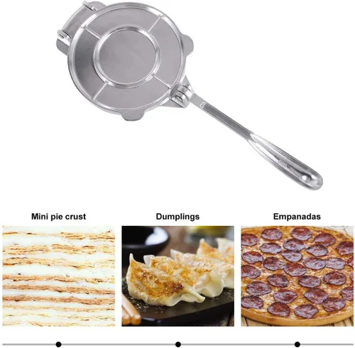 Vista 2 de Hemoton Prensa redonda de la tortilla de la aleación de aluminio, 20CM, plata