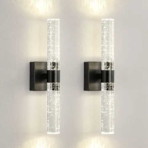 Vista 12 de Juego de 2 apliques de pared dorados que funcionan con pilas, juego de 2 apliques de pared inalámbricos recargables con control remoto, moderna