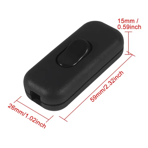 Vista 3 de 2 interruptores de cable en línea, AC120V 10A, 250V 6A, interruptor de control de lámpara de encendido y apagado para dormitorio, lámpara de mesa
