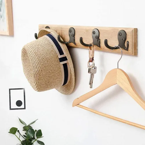 Vista 4 de ZAYBOD 12 PCS Ganchos Extra Resistentes para Abrigos - Ganchos de Pared para Abrigos, Mochilas, Batas y Sombreros - Incluye 24 Tornillos 12 ganchos