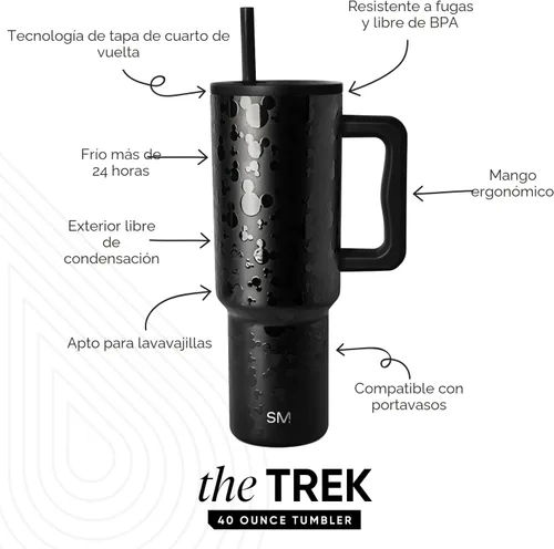 Vista 2 de Simple Modern Disney - Vaso de 40 onzas con asa y tapa con pajilla, botella de agua reutilizable aislada de acero inoxidable de viaje, regalos