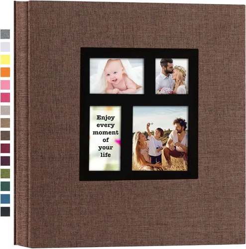Vista 7 de Potricher - Álbum de fotos de 4x6 pulgadas, 600 fotos, con tapa de lino, gran capacidad, álbumes de fotos para recuerdos familiares, bodas, Beige