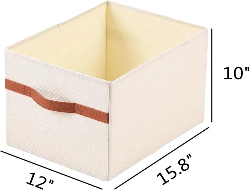 Vista 7 de ALYER Organizador de almacenamiento plegable de tela con asas, contenedor para dormitorio, oficina, armario, bebés, guardería, juguetes, libros