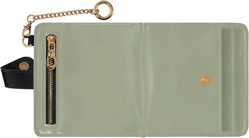 Vista 2 de Burbuja Sage Green Solid Color Womens Wallet Slim PU Leather Wallet with RFID Blocking, Bifold Zipper Coin ID Window Holder for Ladies