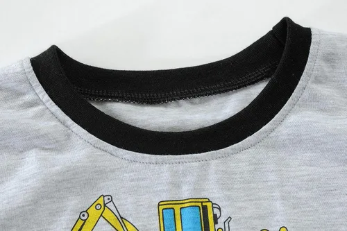 Vista 2 de Little Hand Pijamas de algodón para niños pequeños, conjunto de pijamas de manga larga para excavadora