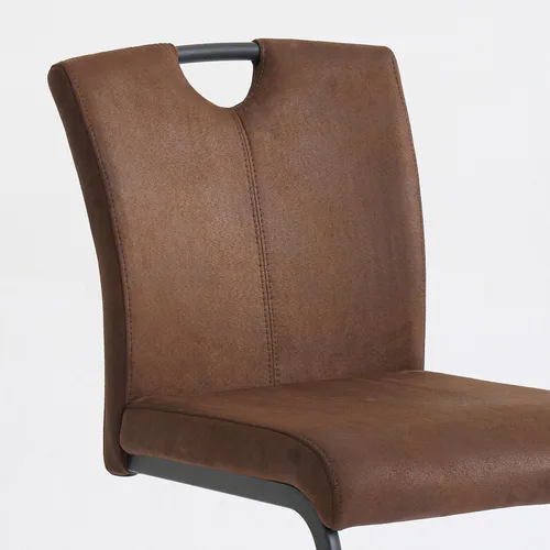 Vista 6 de GrandNoor Mid Century - Juego de 2 taburetes de bar modernos de 26 pulgadas marrón con respaldo, taburetes de bar tapizados de altura de encimera