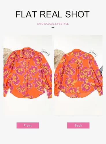 Vista 8 de EVALESS Blusas con botones para mujer, blusas de manga larga con estampado de moda 2023