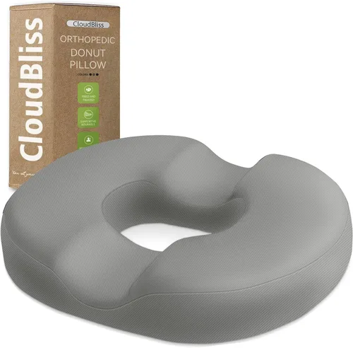 Vista 26 de Cojín de Asiento para Hemorroides en Forma de Dona Negro