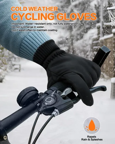 Vista 5 de Guantes de invierno para hombres y mujeres en clima frío, guantes térmicos con dedos para pantalla táctil, guantes cálidos resistentes al agua